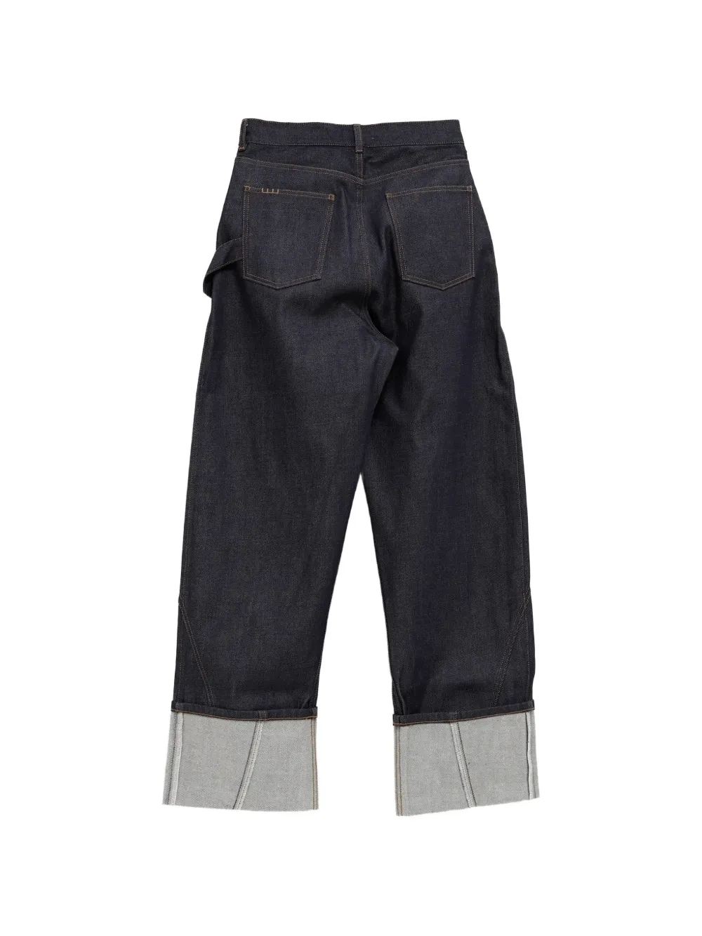 JW Anderson Jeans met wijde pijpen en omslag Blauw