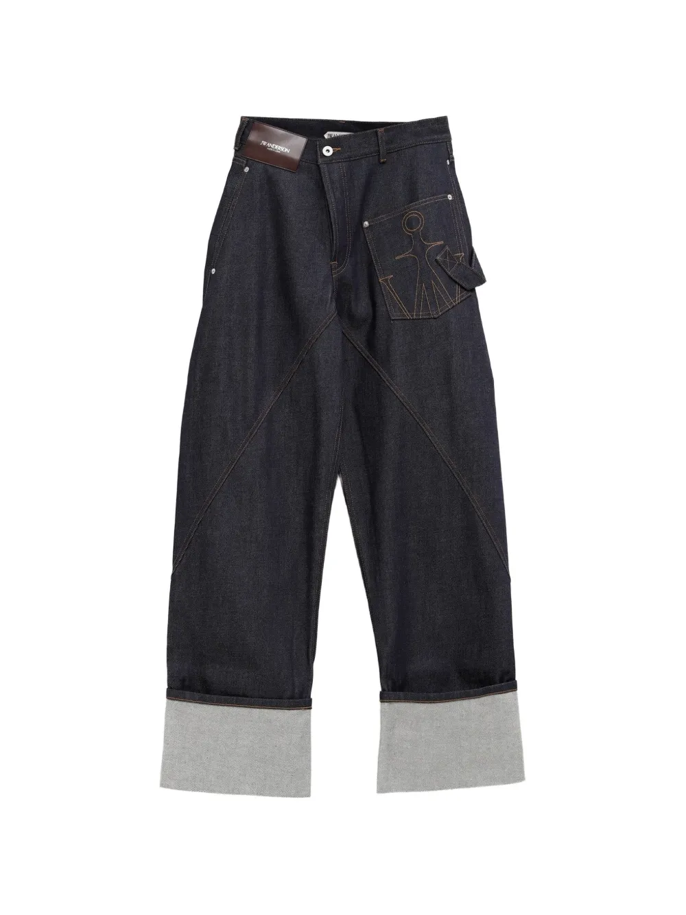 JW Anderson turned-up wide-leg jeans - Blau