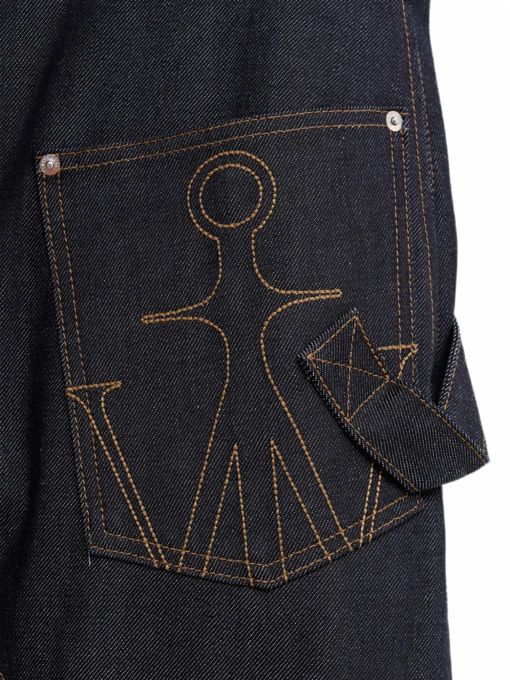 JW Anderson Jeans met wijde pijpen en omslag Blauw