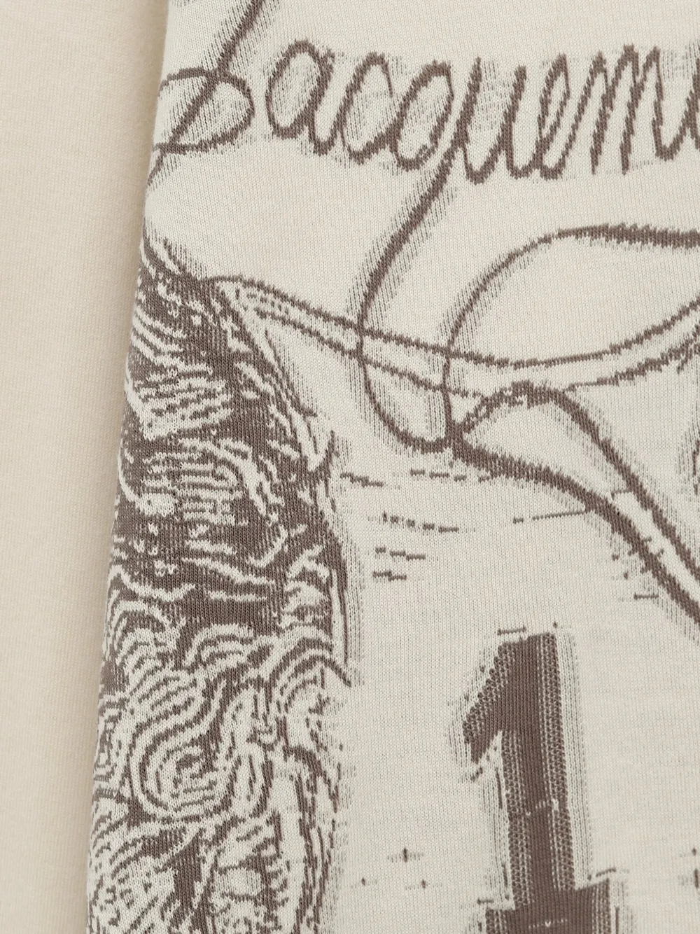 Jacquemus Bichon T-shirt met grafische print en lange mouwen Beige