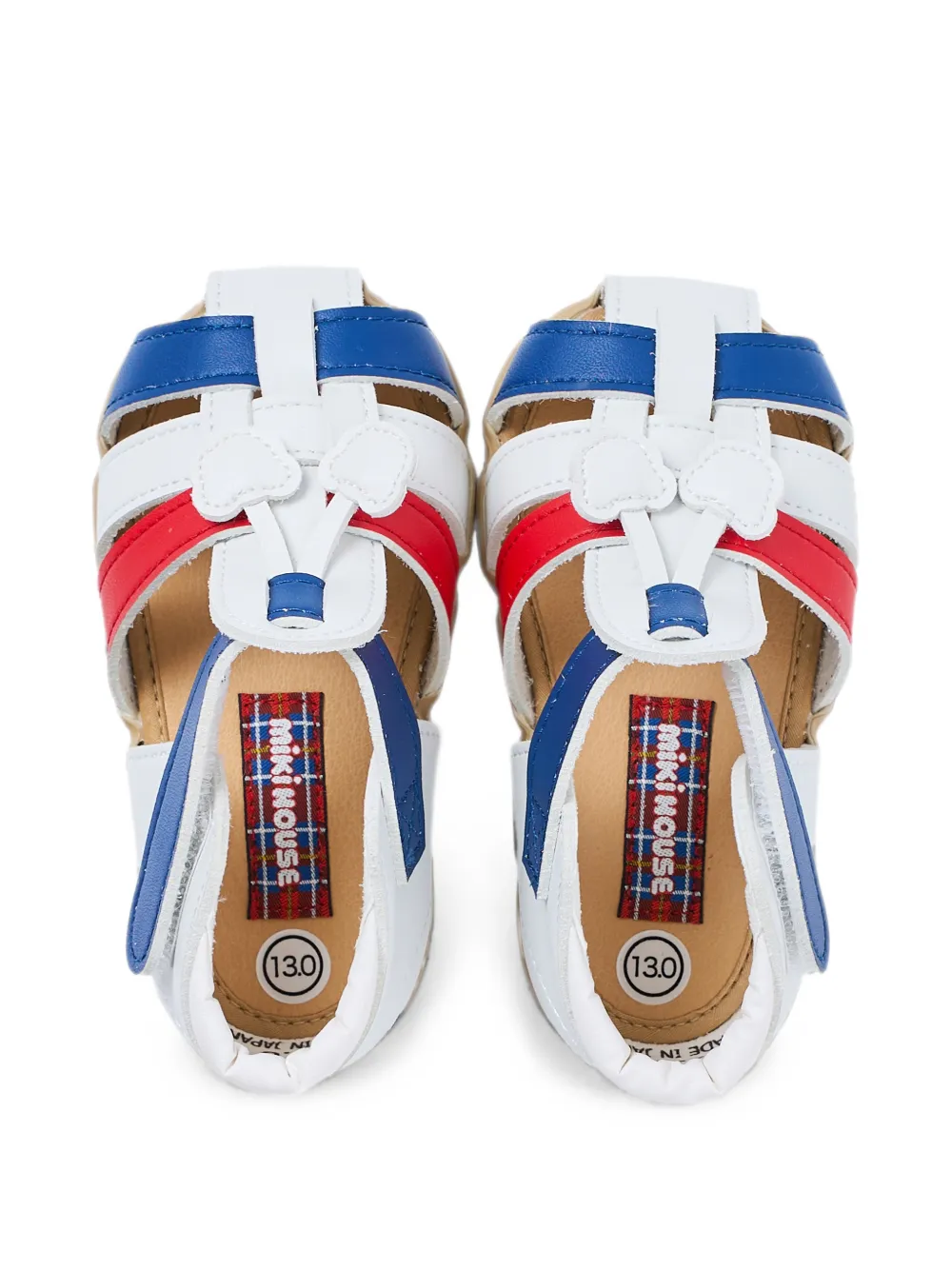 Miki House touch-strap sandals Wit