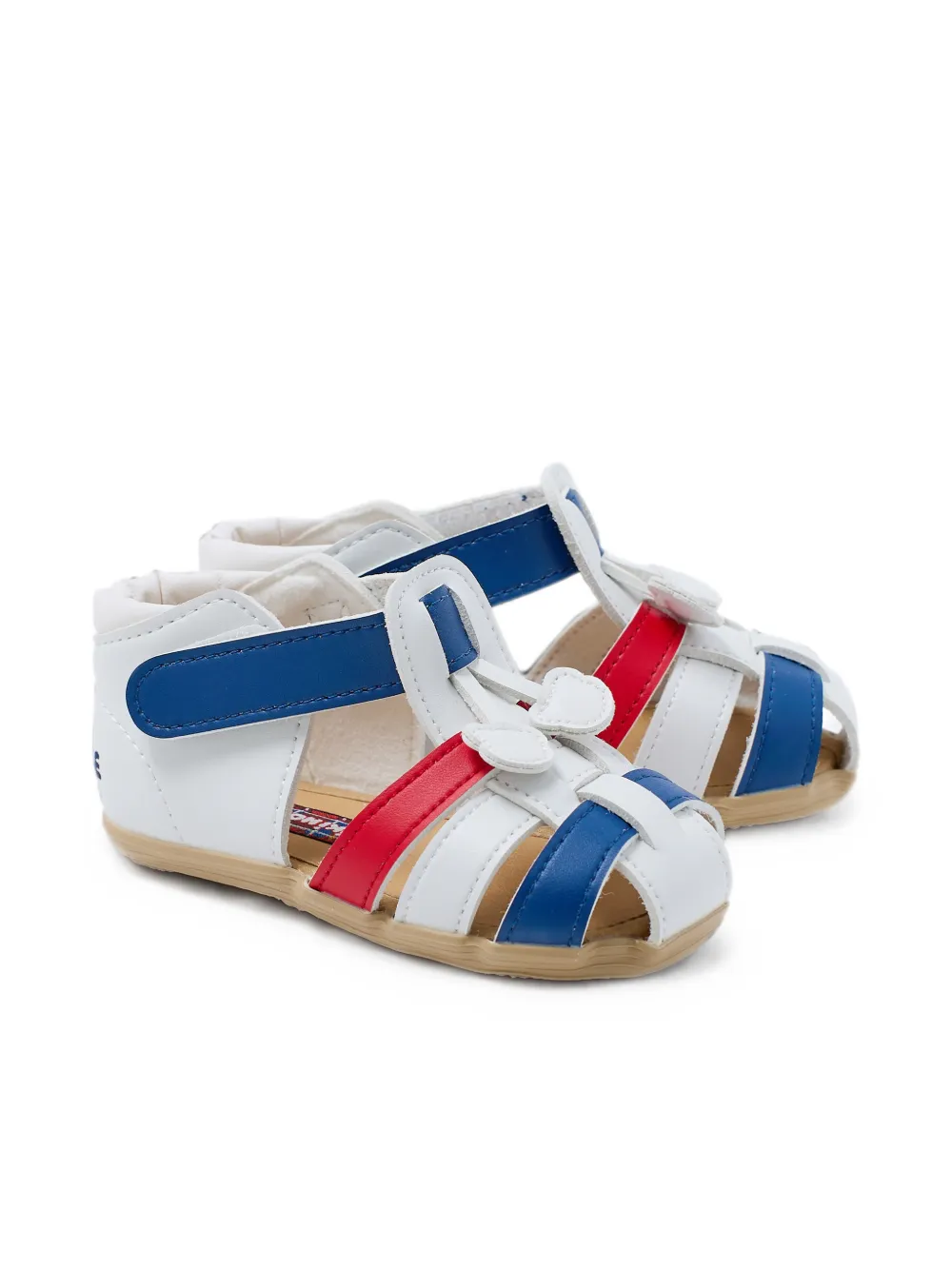 Miki House touch-strap sandals - Bianco