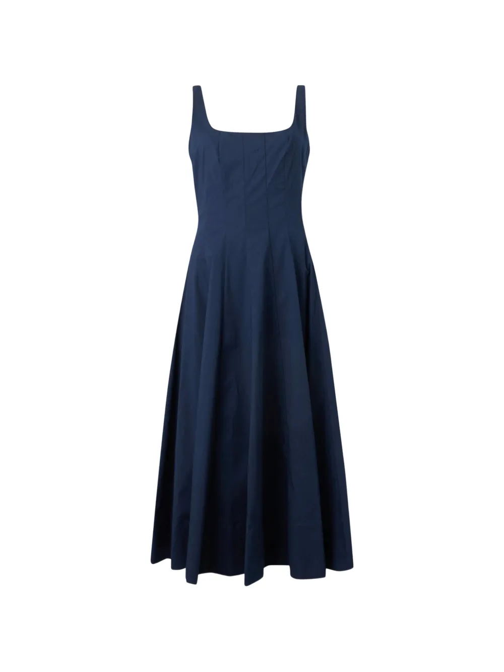 STAUD Abito Wells midi svasato - Blu