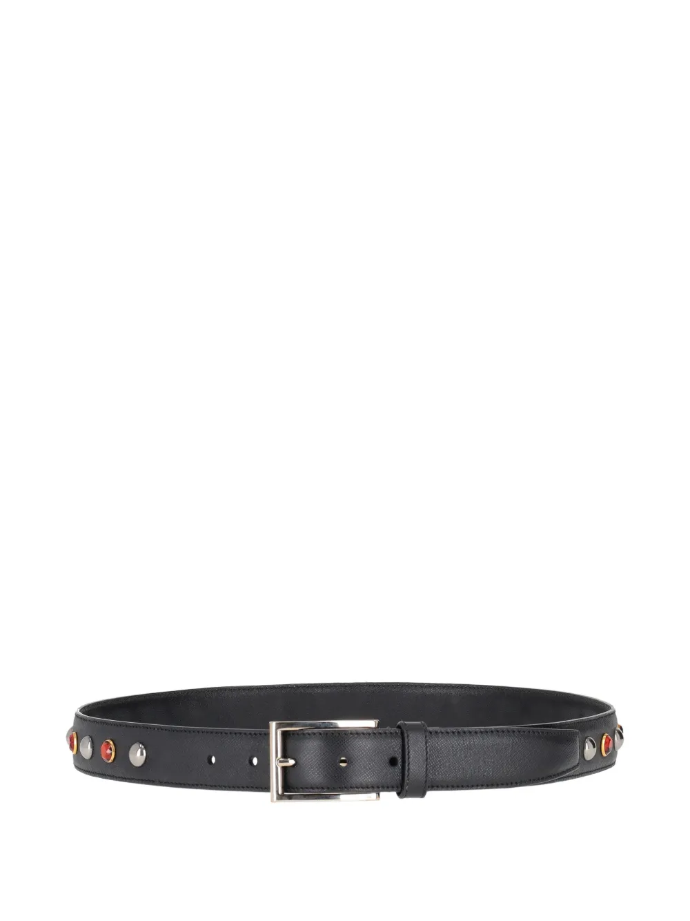 Prada Saffiano crystal-embellished belt - Nero