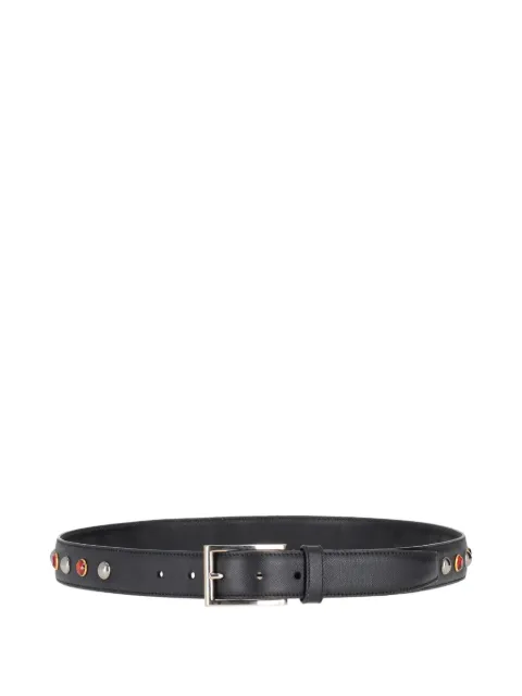 Prada Saffiano crystal-embellished belt
