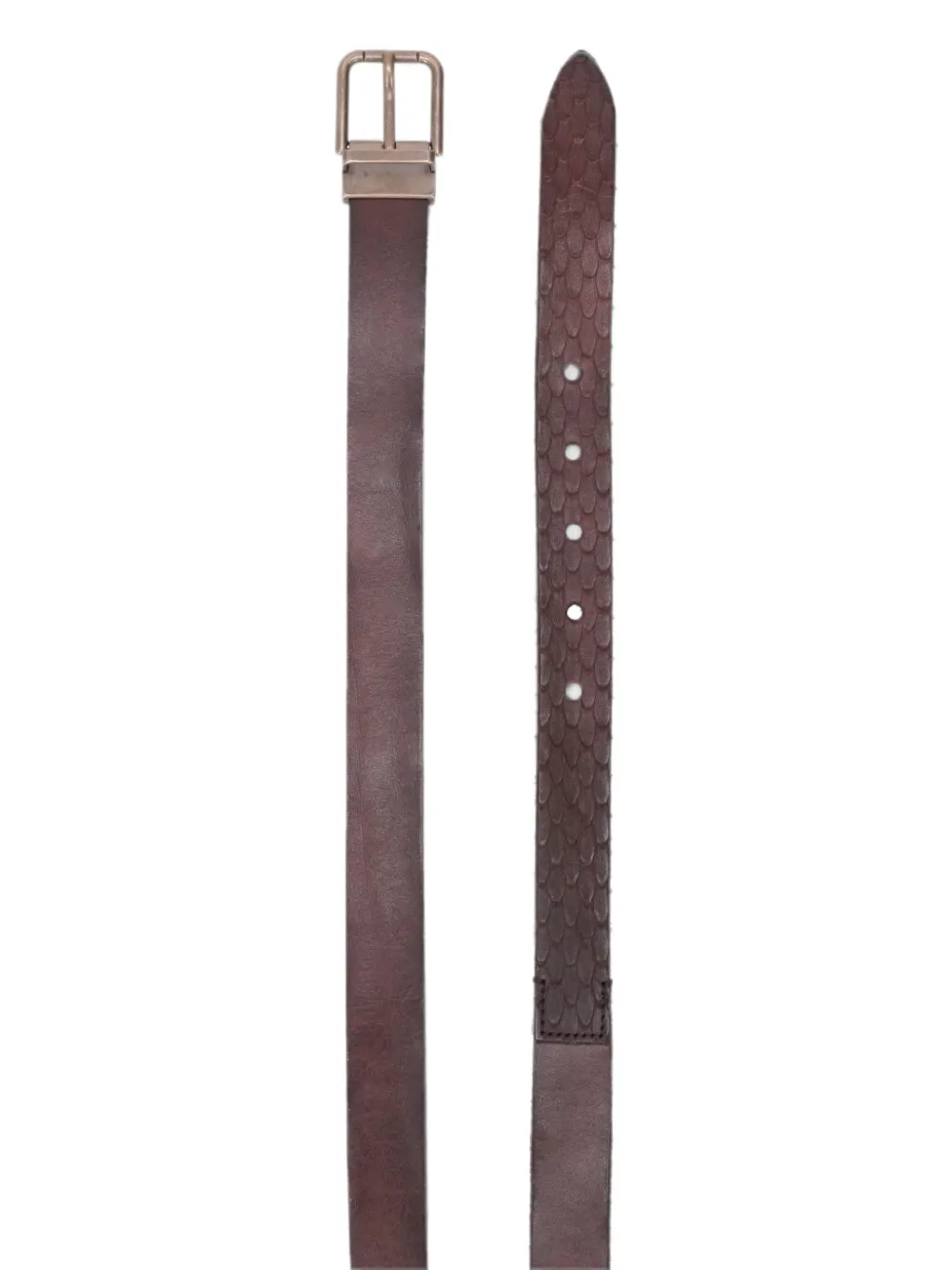 Dolce & Gabbana Leren riem met schubbeneffect Bruin