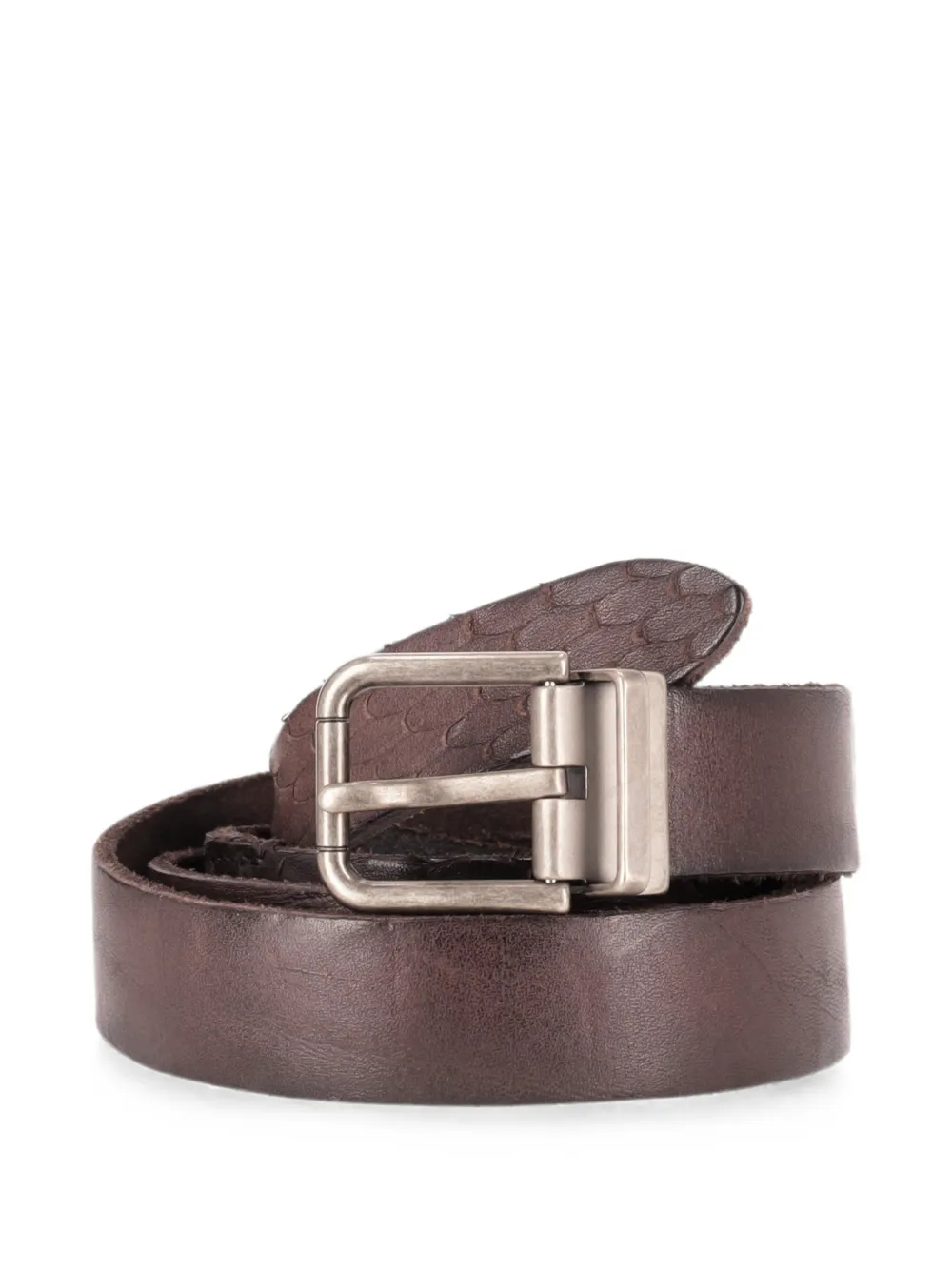 Dolce & Gabbana Leren riem met schubbeneffect Bruin