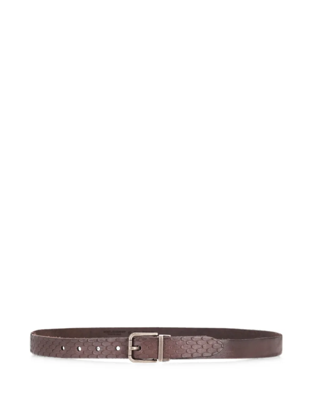 Dolce & Gabbana scales-effect leather belt - Marrone