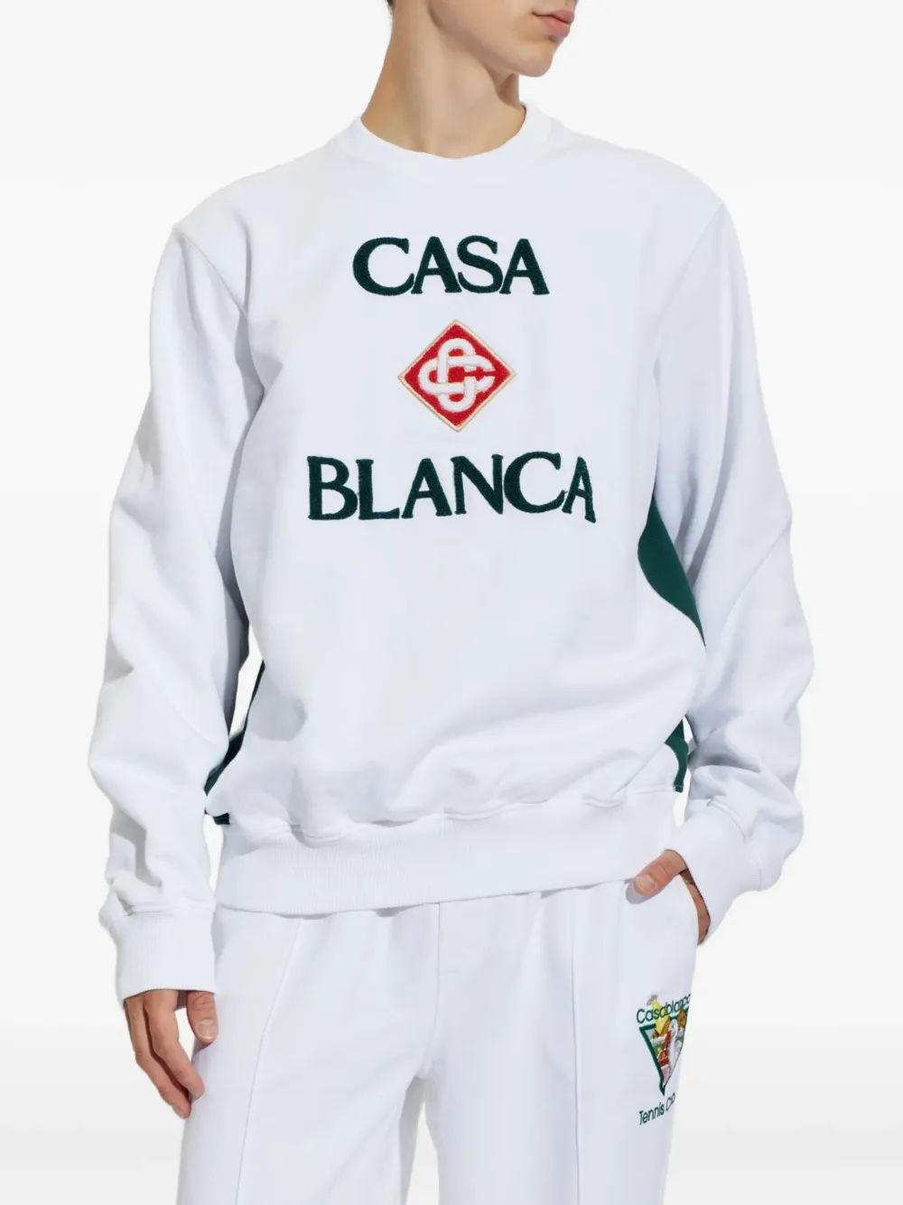 Casablanca Diamond sweater met geborduurd logo Wit
