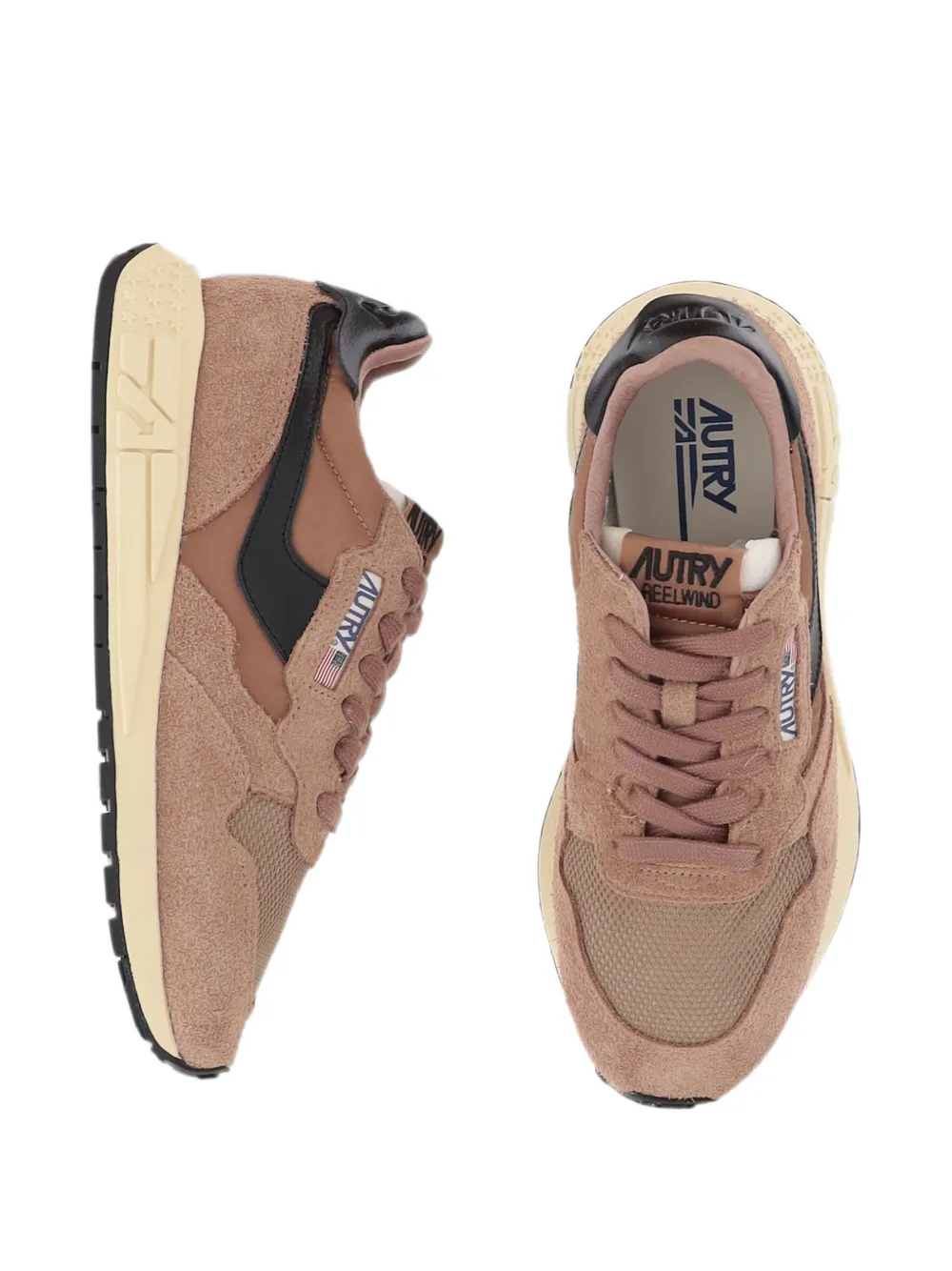 Autry Reelwind suede-panel sneakers Beige