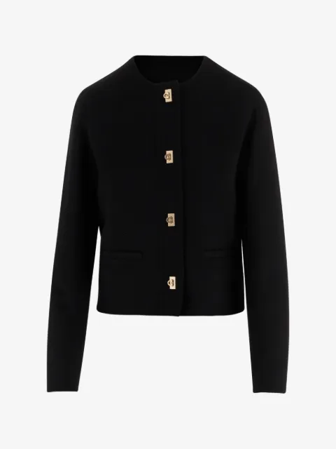 Ferragamo Gancini-button round-neck jacket