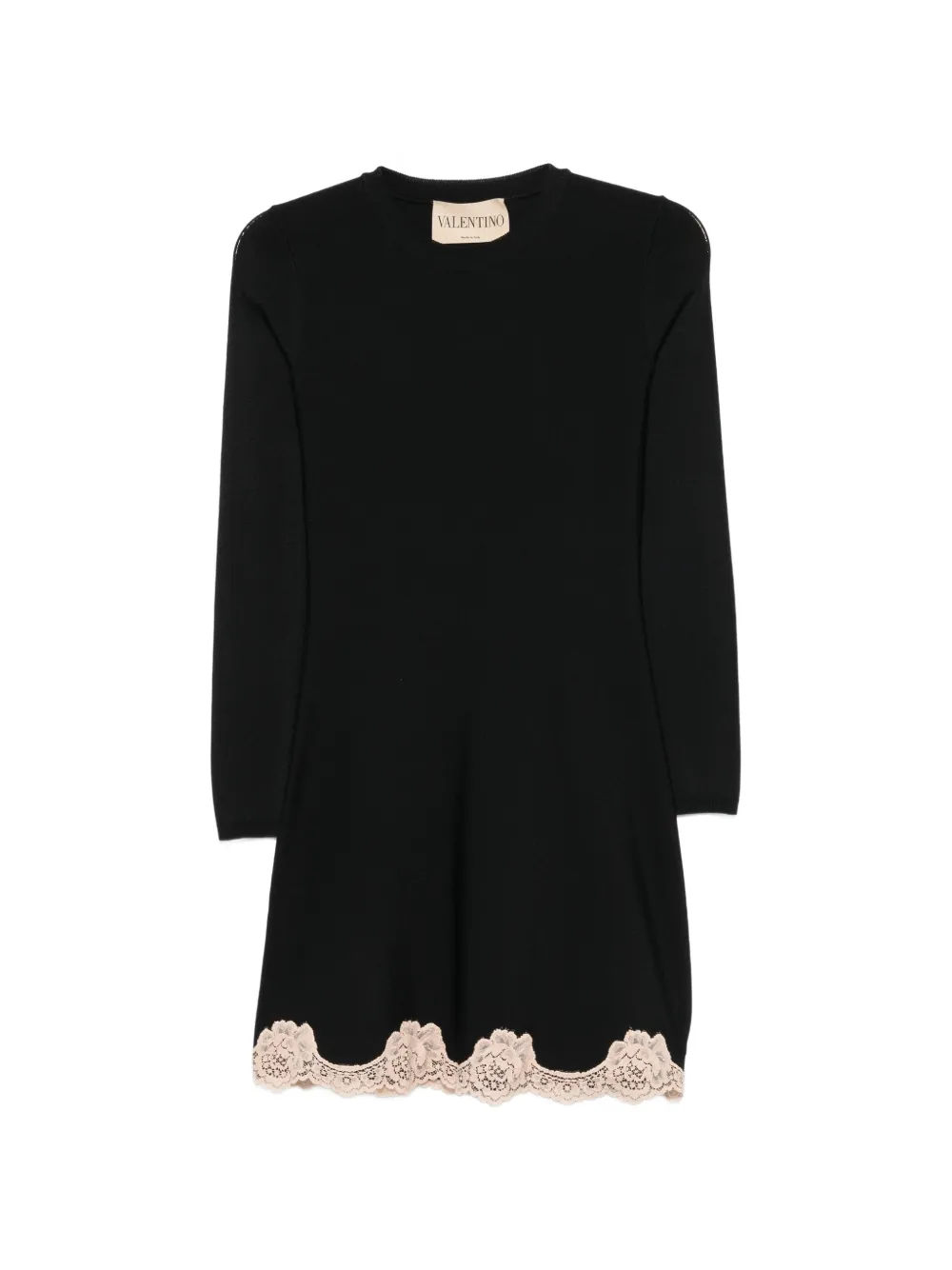 Valentino Garavani robe à finitions en dentelle - Noir