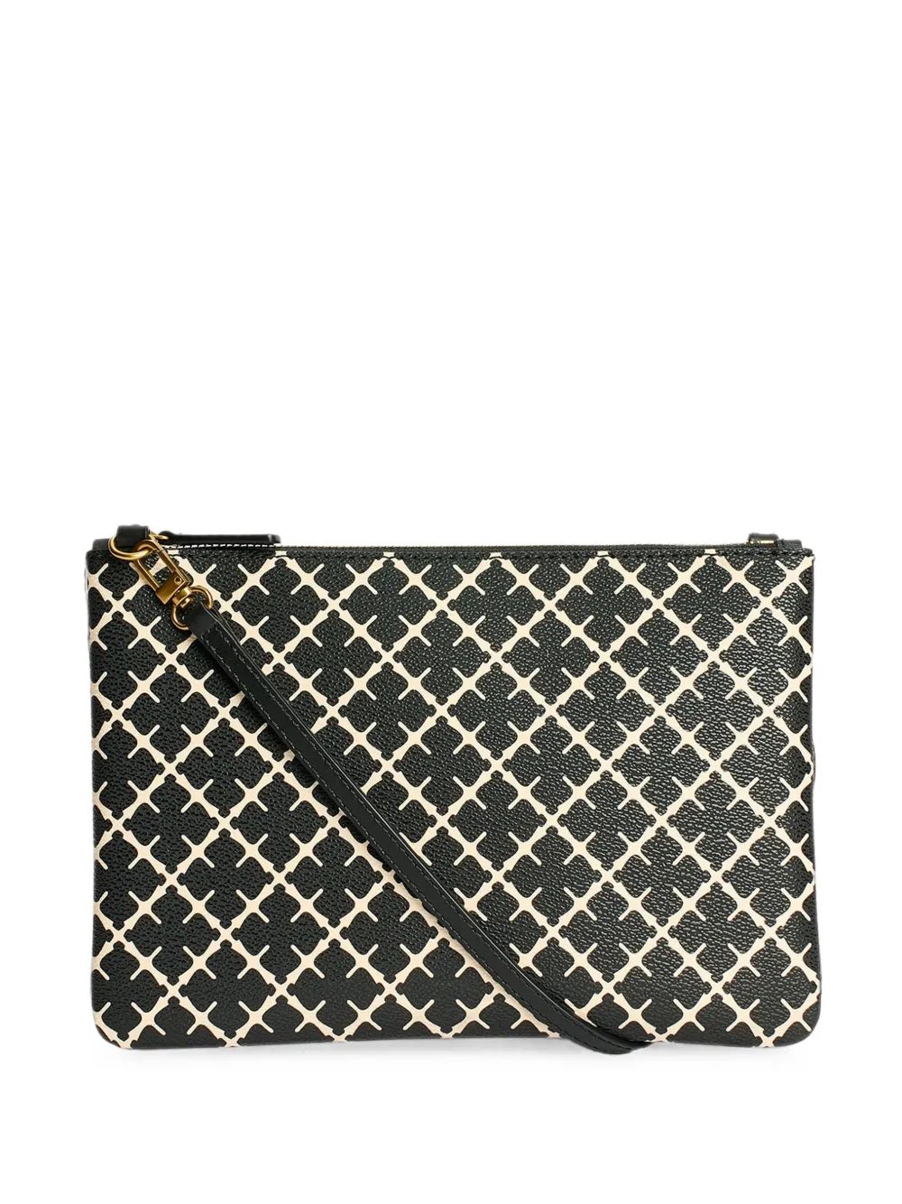 By Malene Birger Ivy geometric-pattern clutch bag - Nero