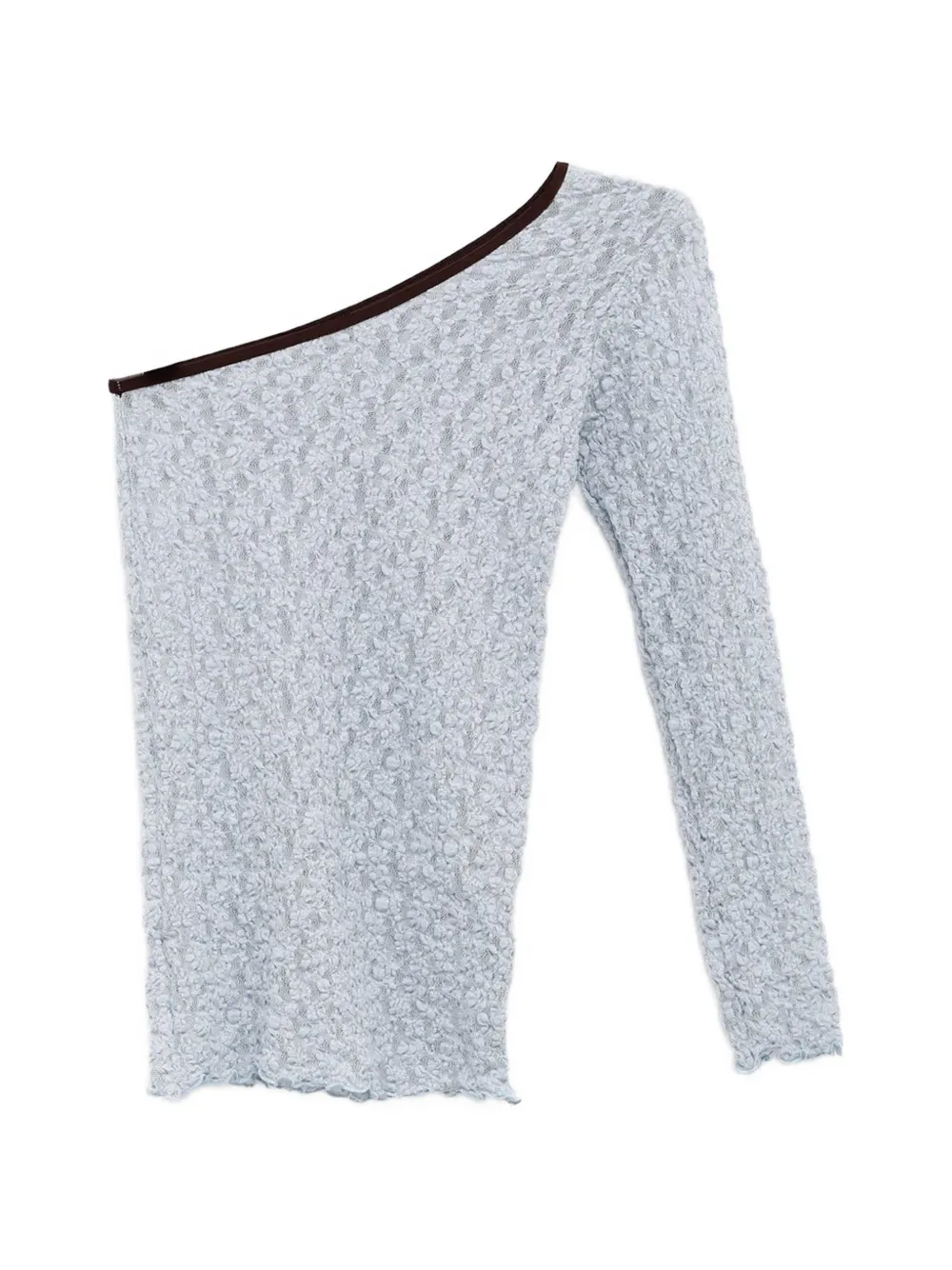 Baserange Rota one-shoulder textured-finish top