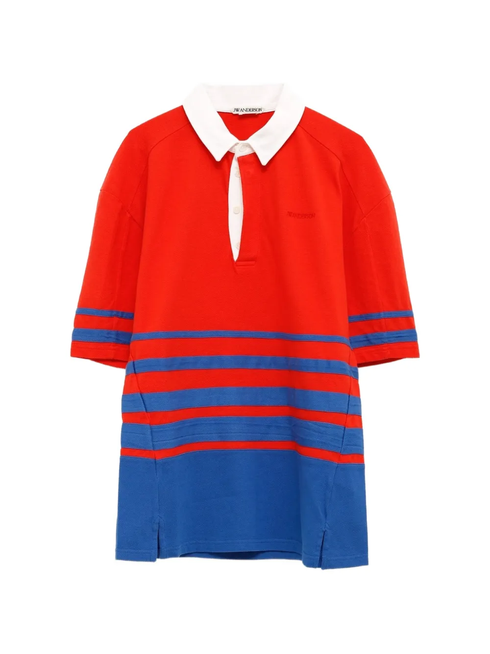 JW Anderson striped embroidered-logo polo shirt - Rosso