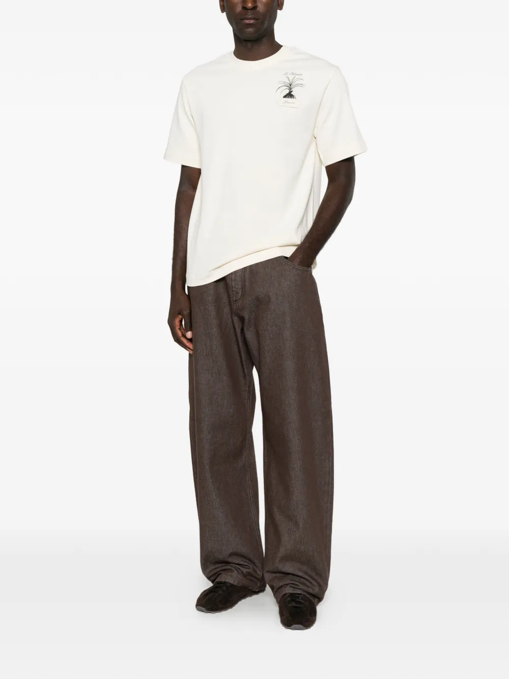 Jacquemus The Palmier T-shirt met borduurwerk Beige