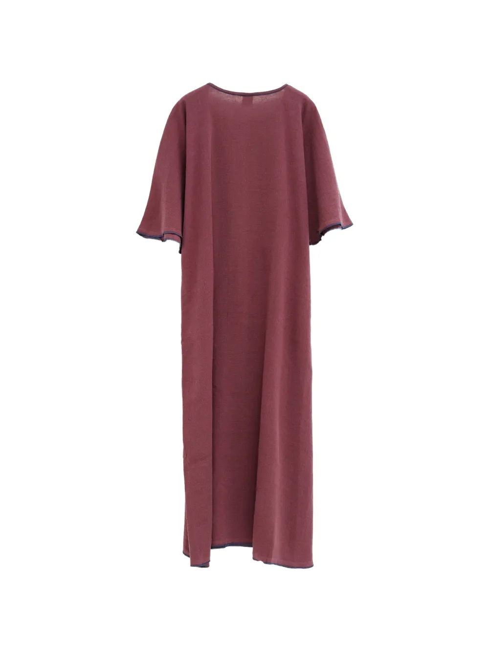 Baserange Rene midi-jurk met contrasterende afwerking en flared mouwen Paars