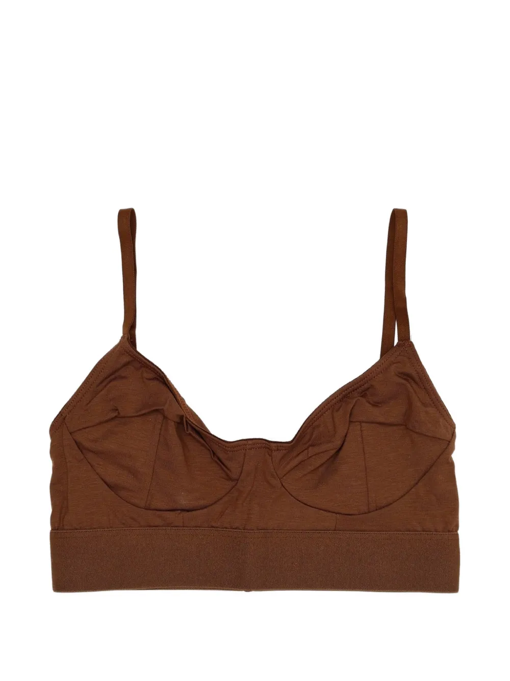 Baserange elasticated-band bra - Marrone