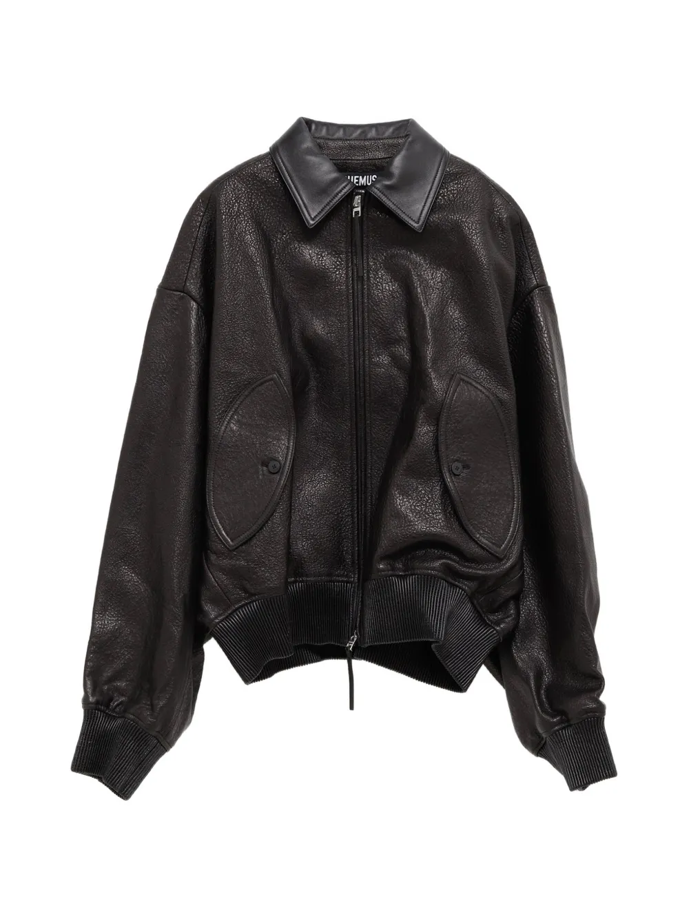 Jacquemus The Losange leather bomber jacket - Marrone
