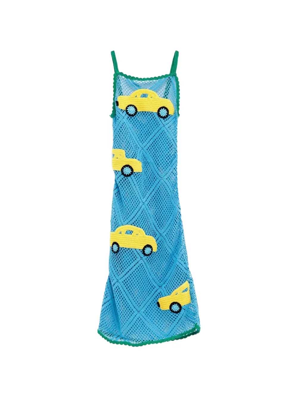 JW Anderson crochet-knit car-patch midi dress - Blu