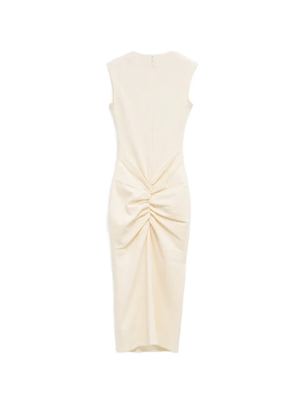 Jacquemus The Alba ruched fitted midi dress Beige