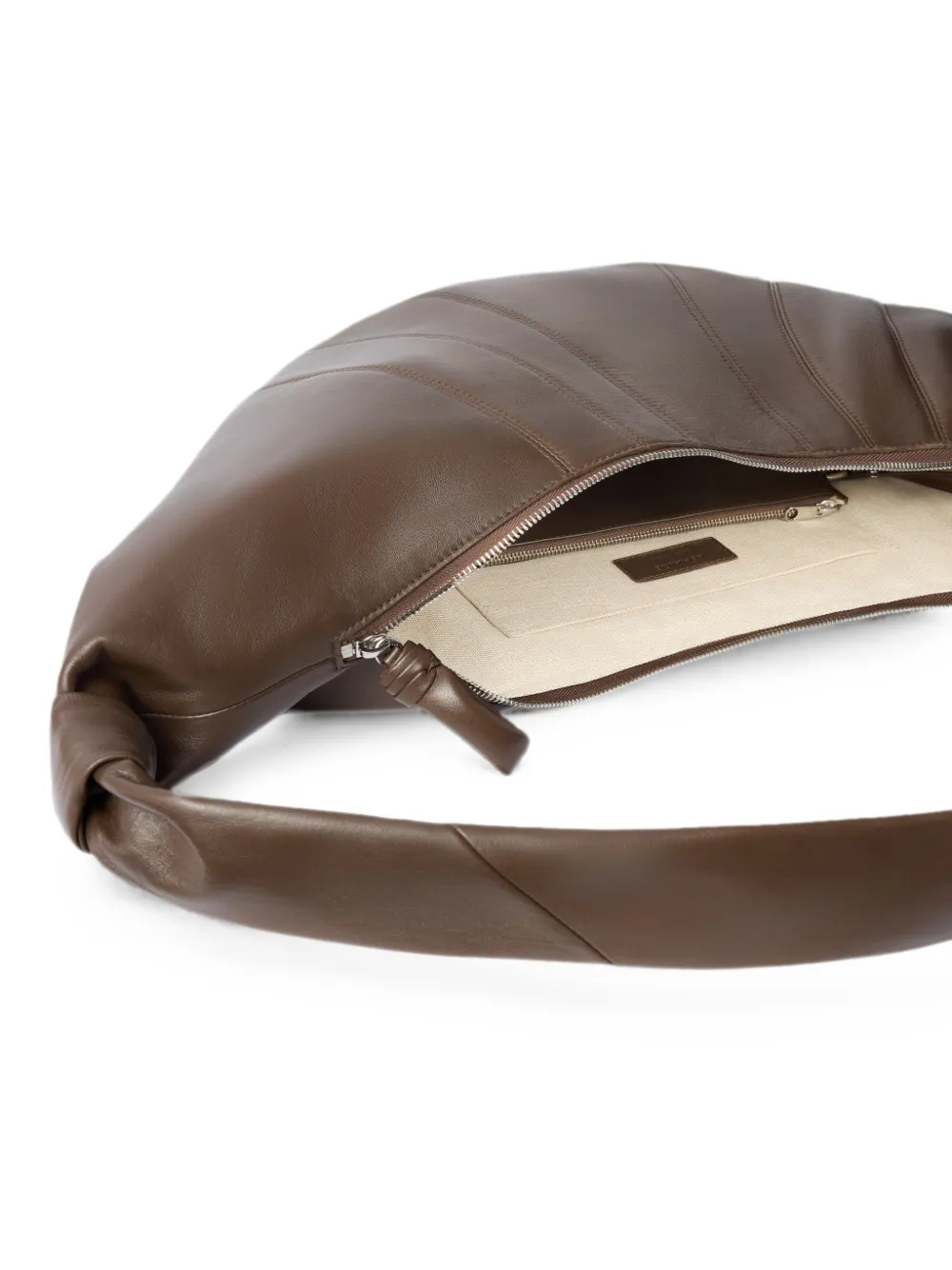 LEMAIRE Croissant leren schoudertas Bruin