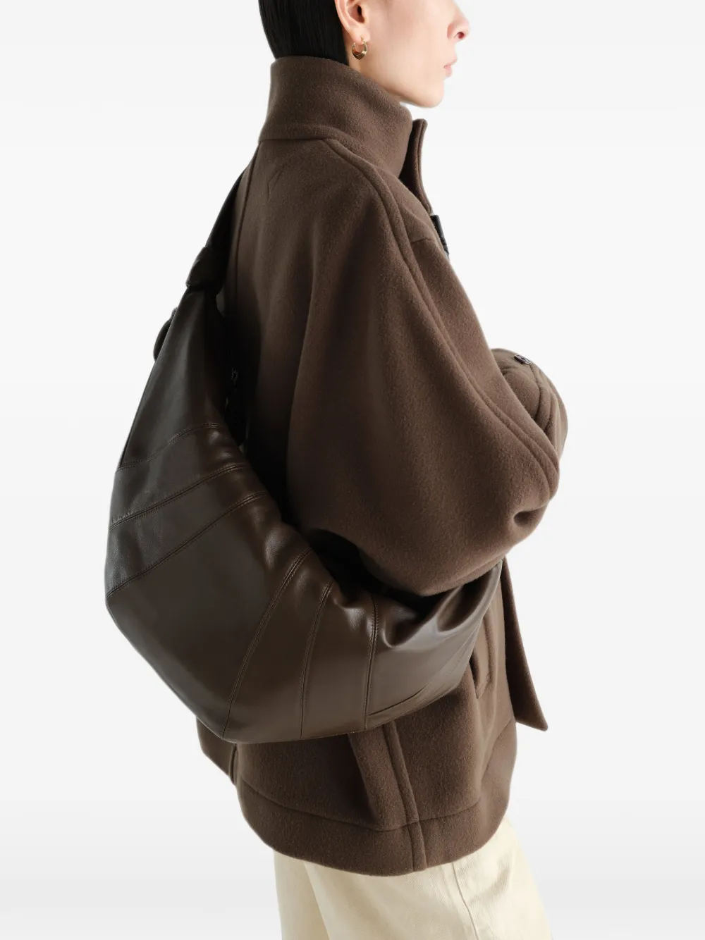 LEMAIRE large Croissant leather shoulder bag - Marrone