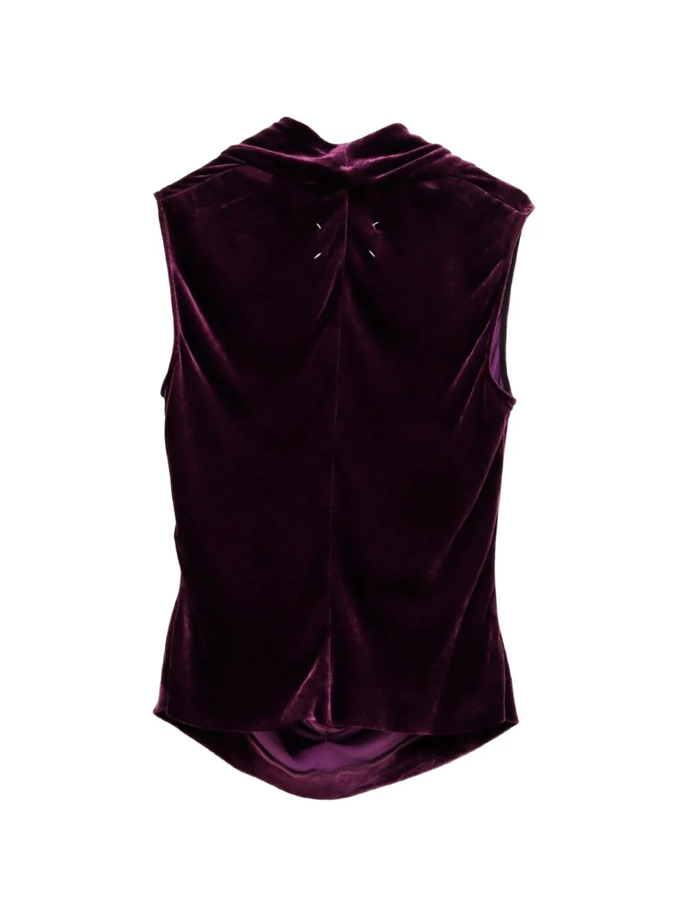 Maison Margiela draped velvet top Paars