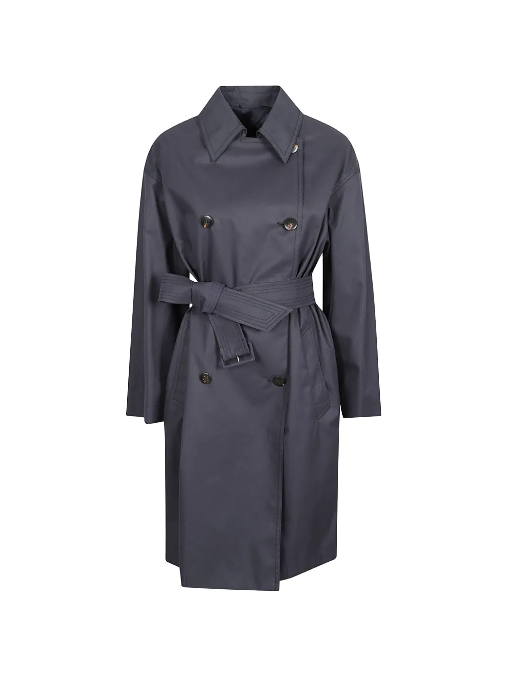Max Mara double-breasted belted trench coat - Blu