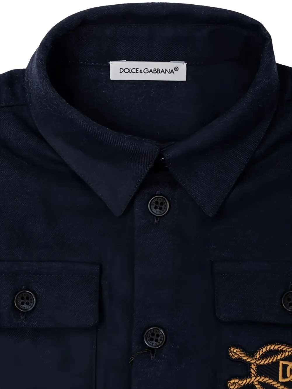 Dolce & Gabbana Kids Shirt met logopatch Blauw