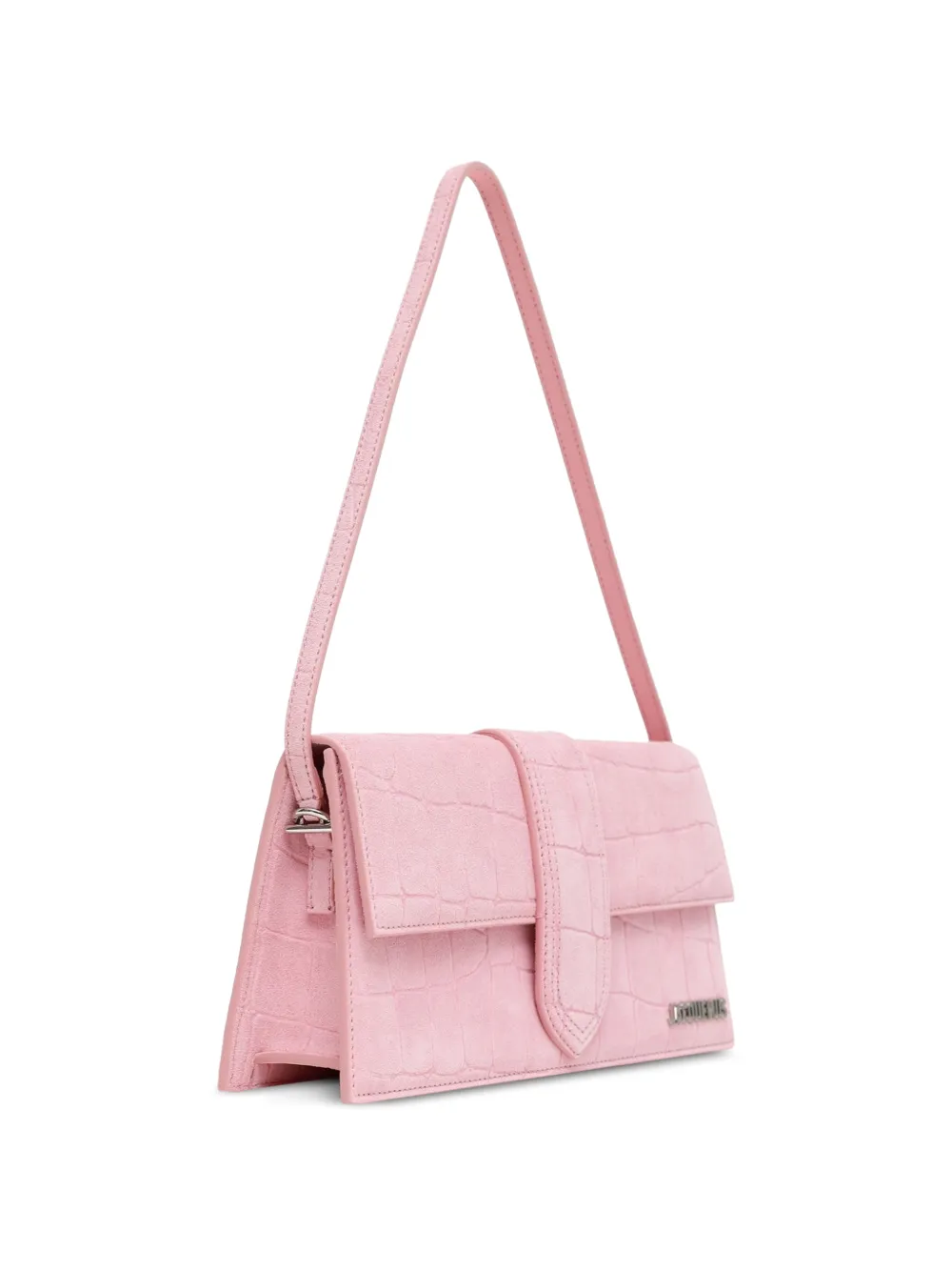 Jacquemus Leren schoudertas met krokodillen-reliëf Roze