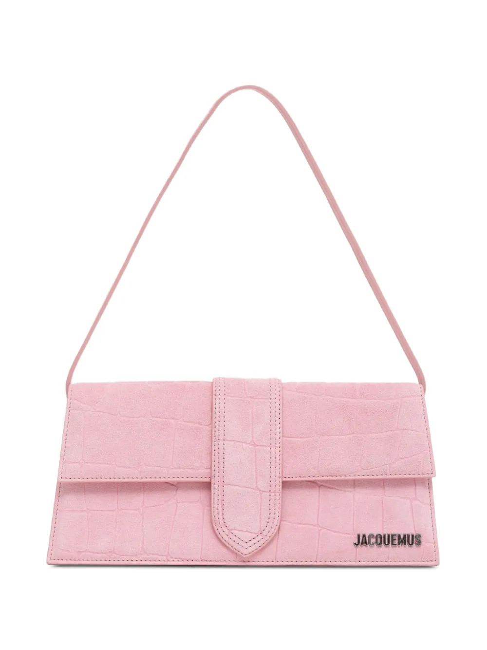 Jacquemus croc-effect leather shoulder bag - Rosa