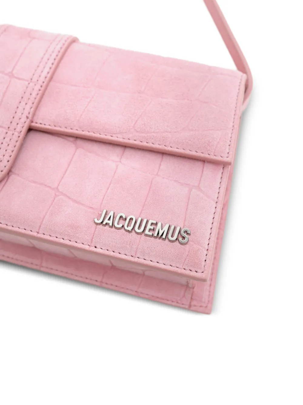 Jacquemus Leren schoudertas met krokodillen-reliëf Roze