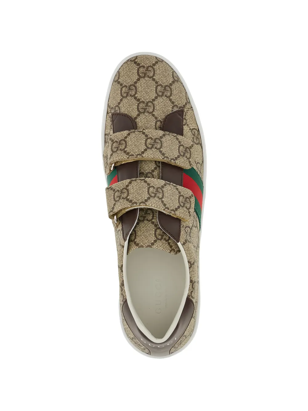 Gucci Kids Ace GG Supreme touch-strap sneakers Beige