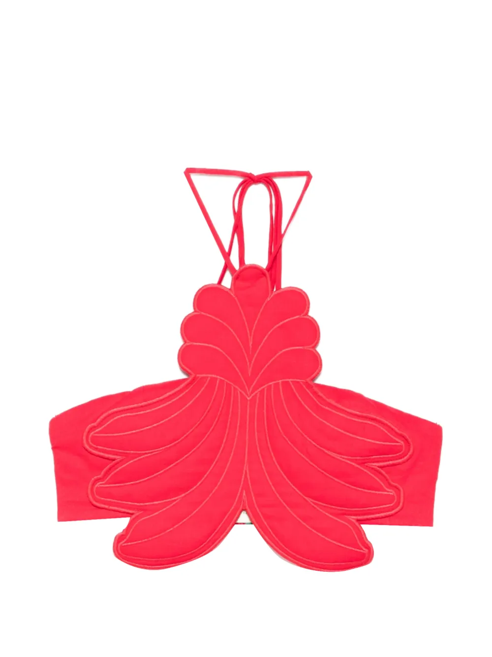 FARM Rio appliqué halterneck top - Rosso