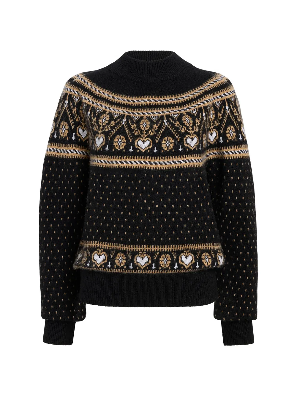 KHAITE Guy sweater in black and camel multi - Nero