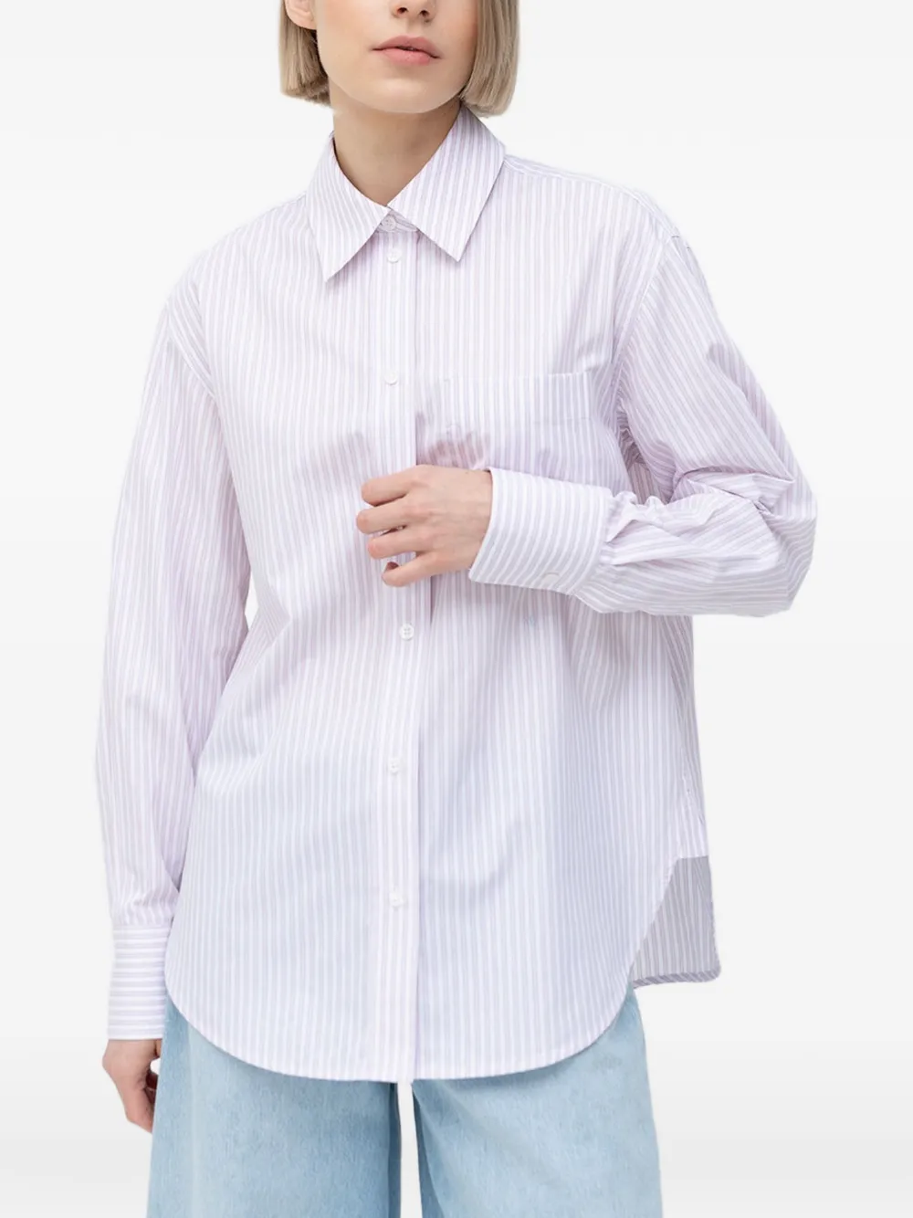 Victoria Beckham striped cotton shirt - White