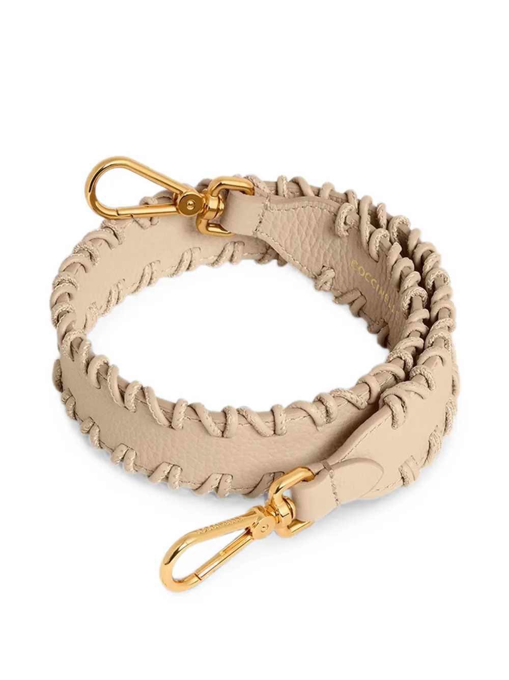 Coccinelle whipstitch-trim leather bag strap - Neutrals