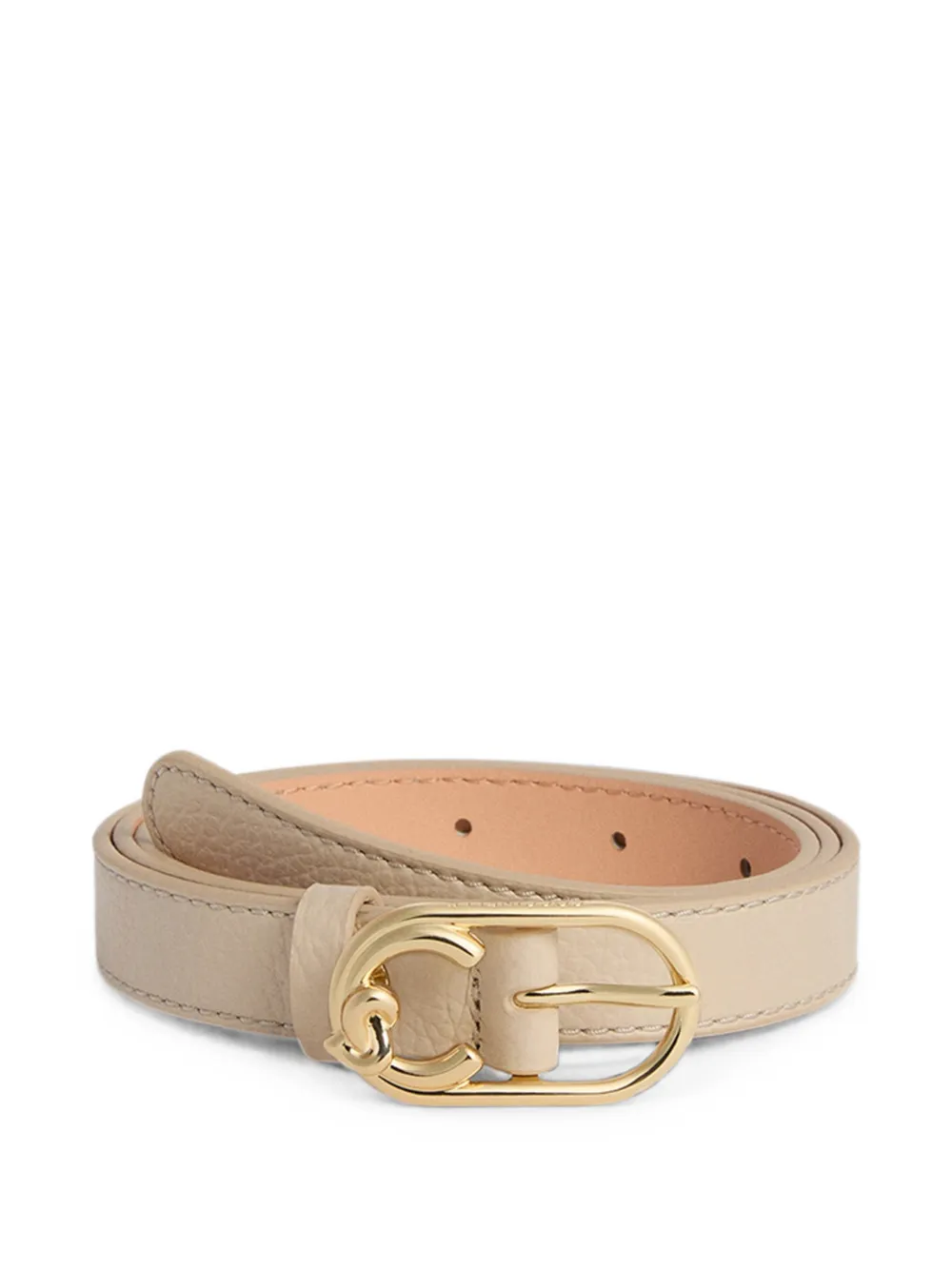 Coccinelle logo-buckle pebbled belt - Toni neutri