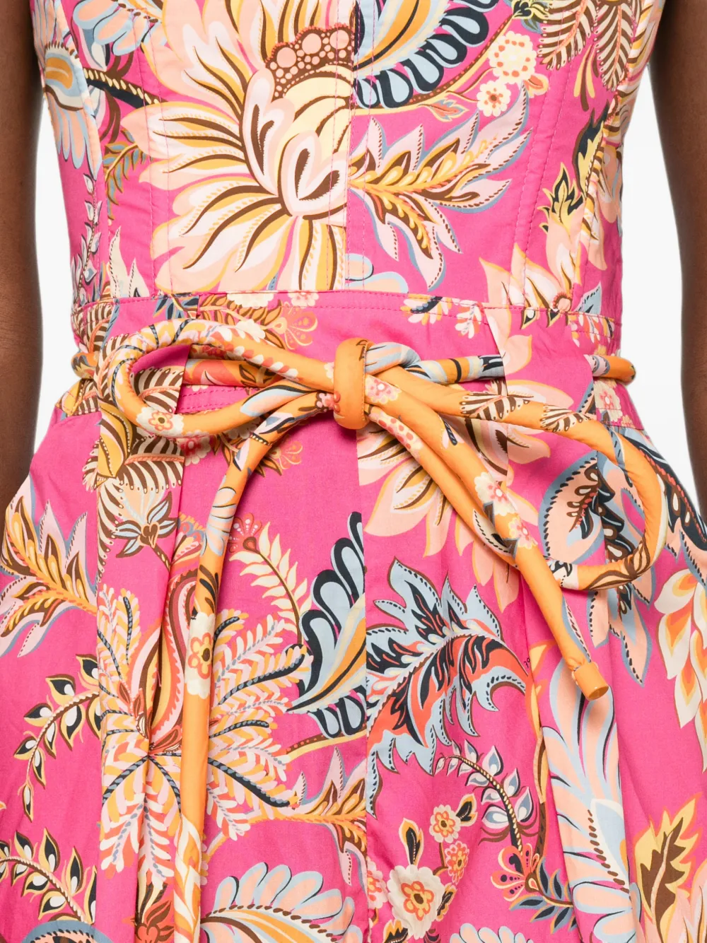 FARM Rio Playsuit met bloemenprint en ceintuur Roze