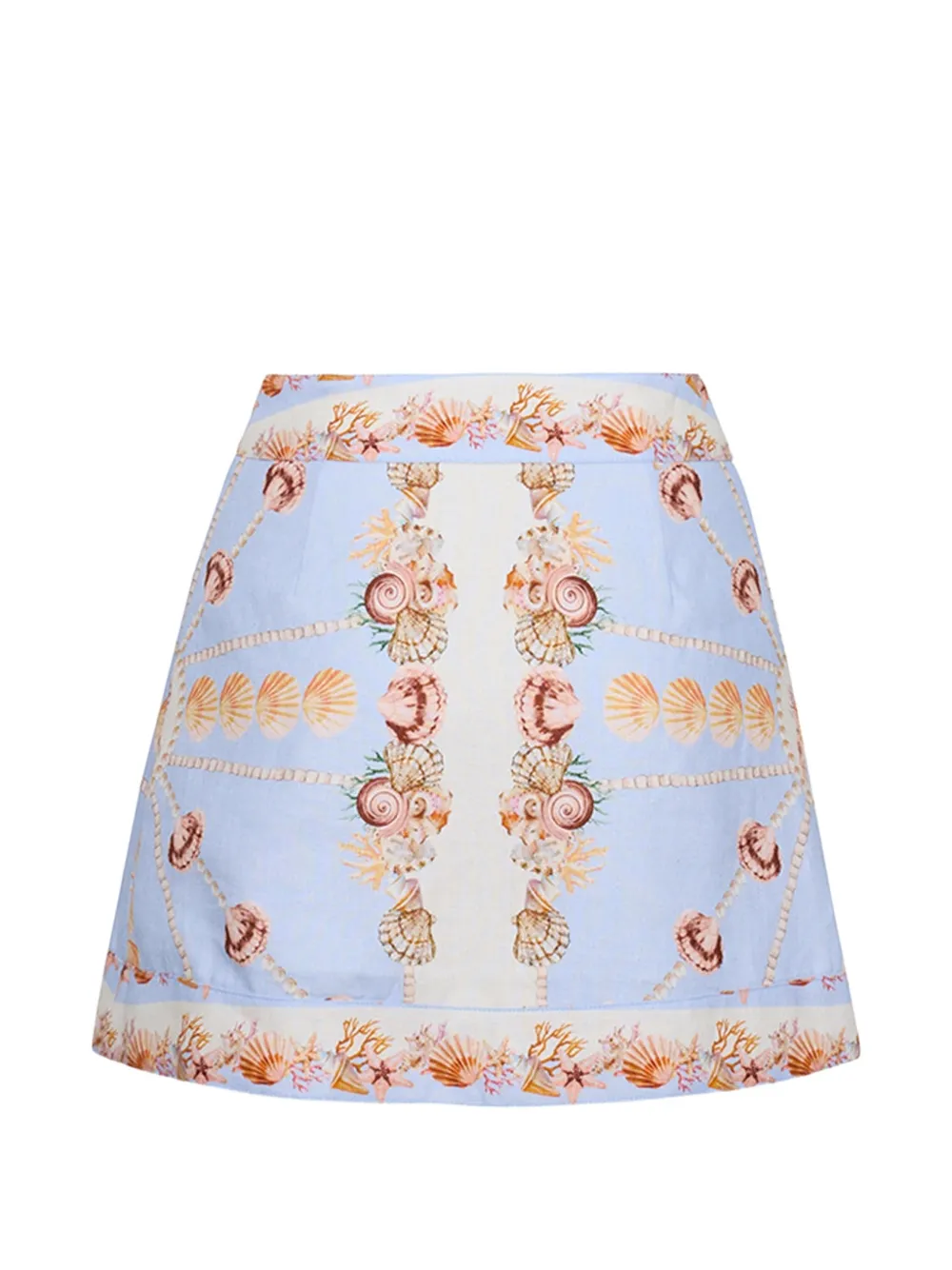 Cara Fischer mini-rok met schelpenprint Blauw