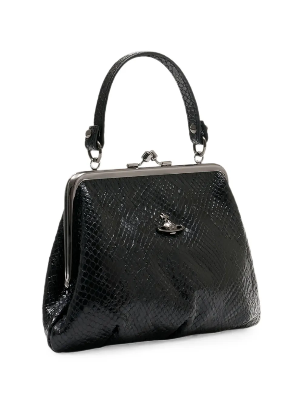 Vivienne Westwood Granny Frame leren clutch Zwart