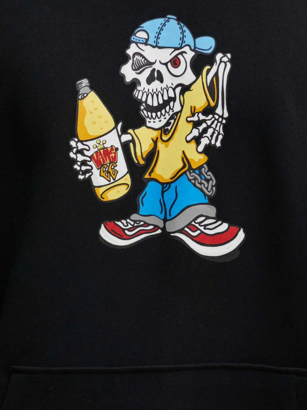 Vans graphic-print cotton hoodie Zwart