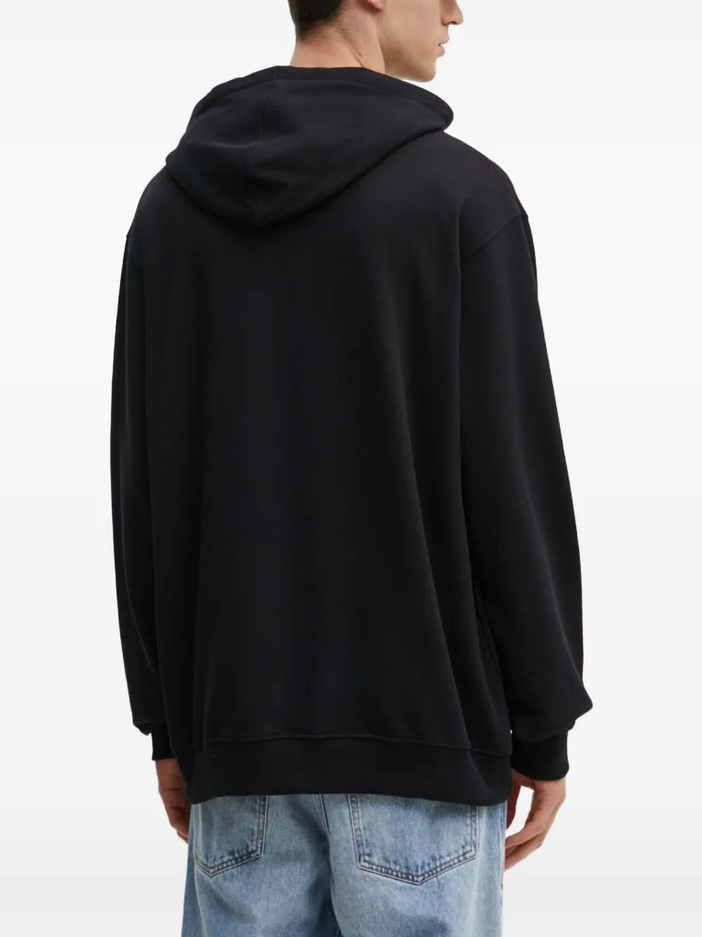 Vans graphic-print cotton hoodie Zwart