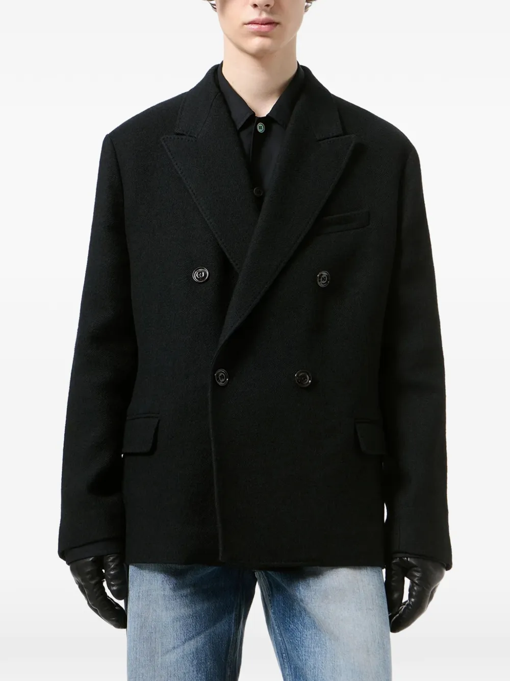 OUR LEGACY double-breasted peak-lapels jacket Zwart