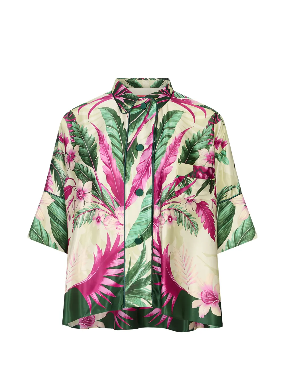 F.R.S For Restless Sleepers tropical-print silk shirt - Neutrals