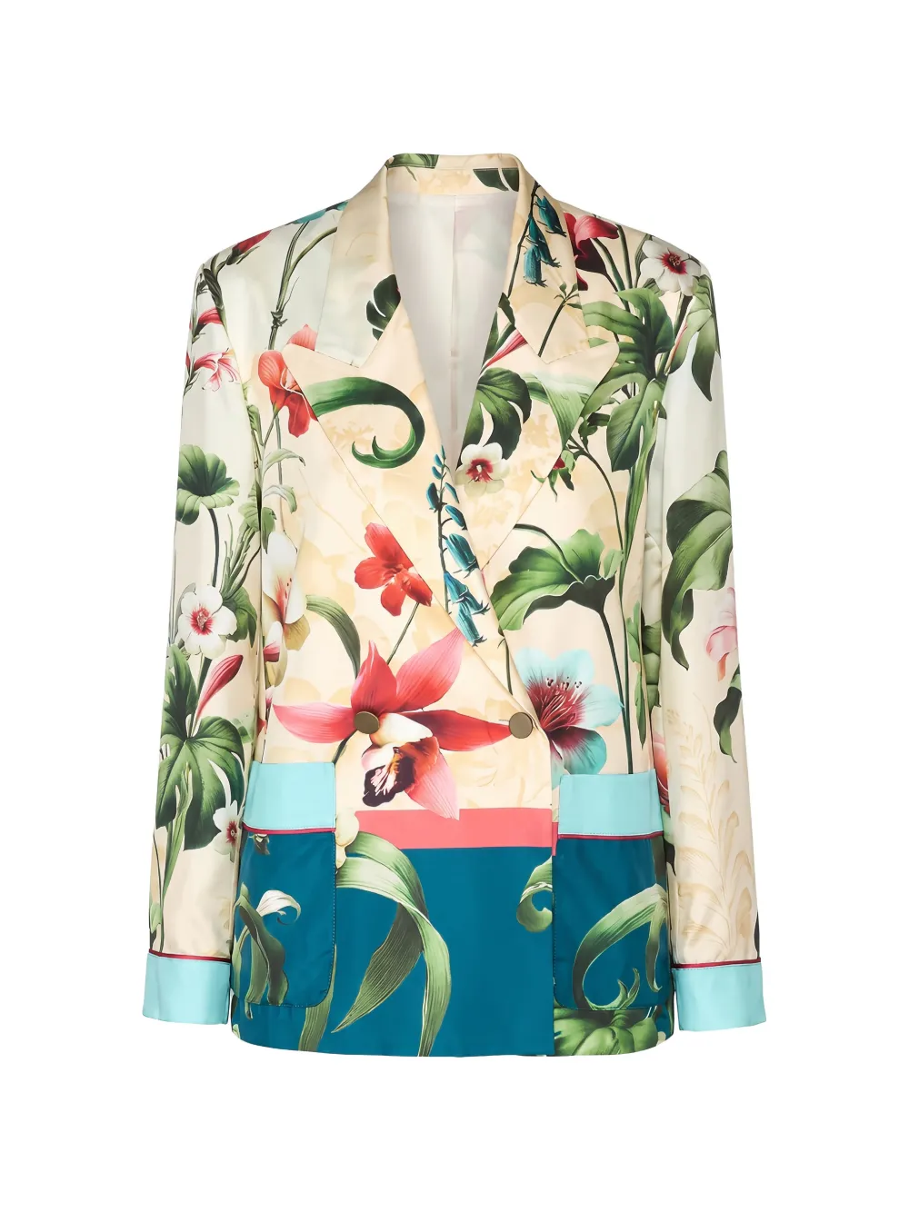 F.R.S For Restless Sleepers floral-print double-breasted jacket - Nude