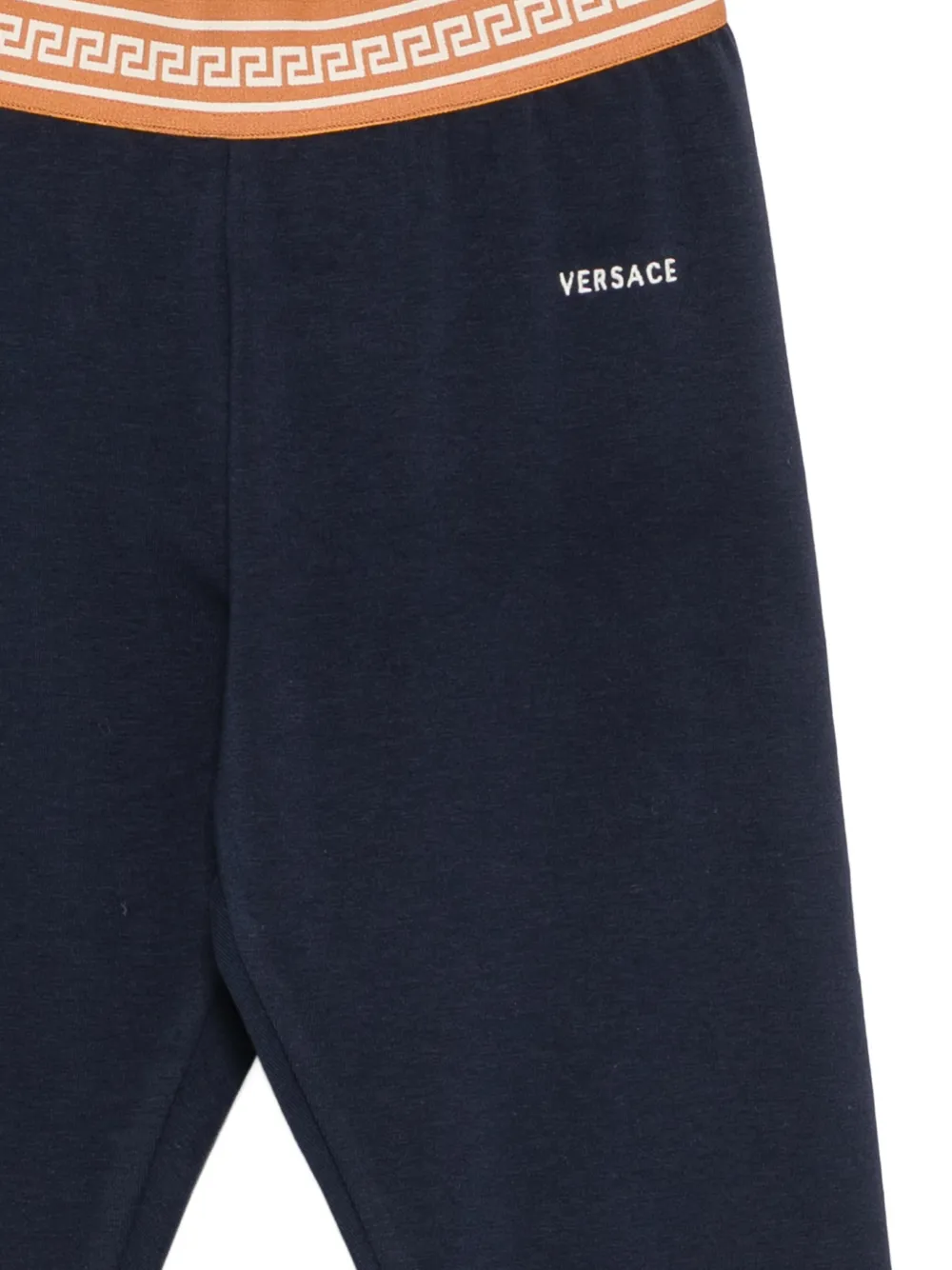 Versace Kids Legging met logoprint Blauw