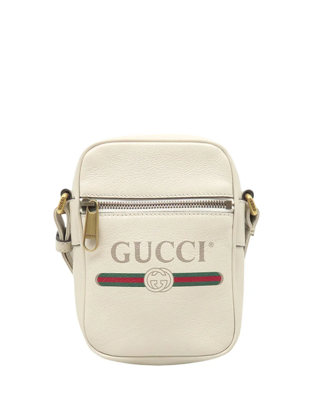 Gucci Pre-Owned 2016-2026 Mini Grained Calfskin Logo crossbody bag - Bianco