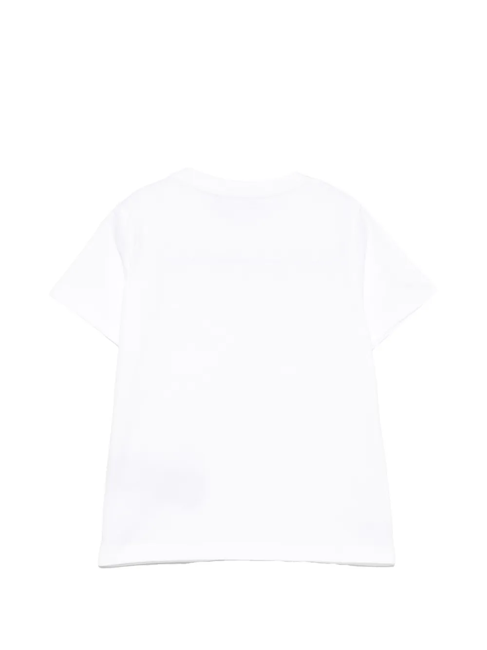 Balmain Kids T-shirt met geborduurd logo en knoop-detail Wit